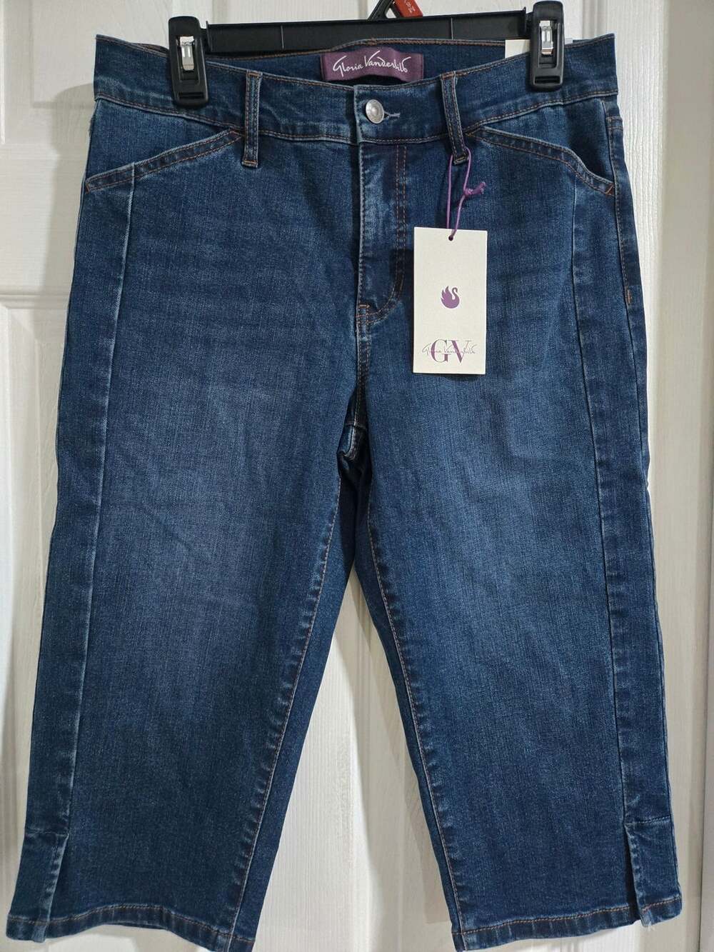 Gloria Vanderbilt Amanda Capri Jeans Size 6 Dark Blue Denim